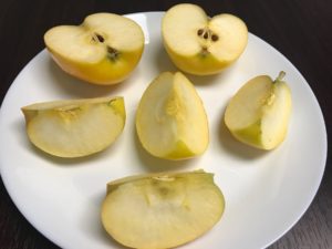 Freshly cut Opal Apples