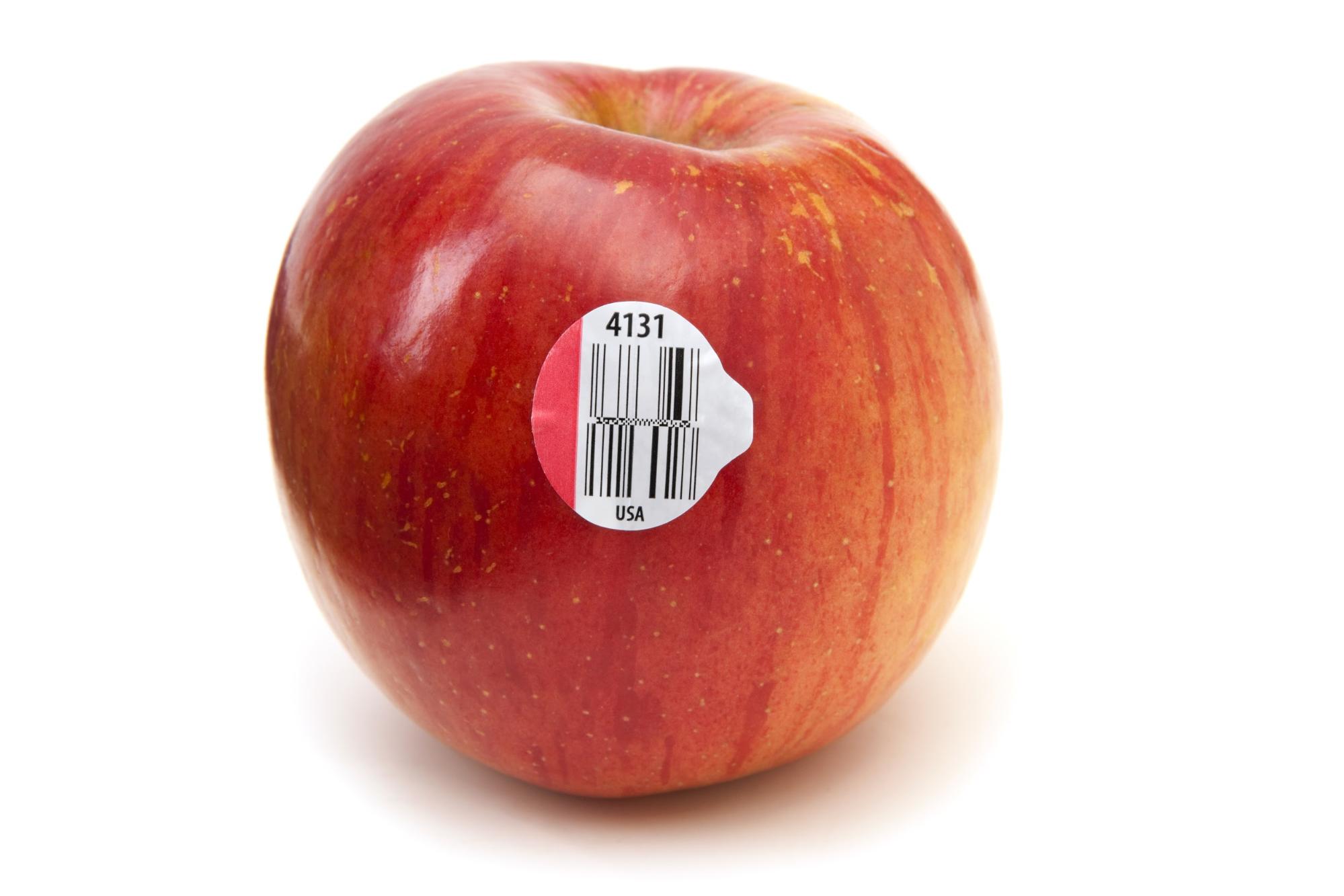 Apple with PLU Sticker