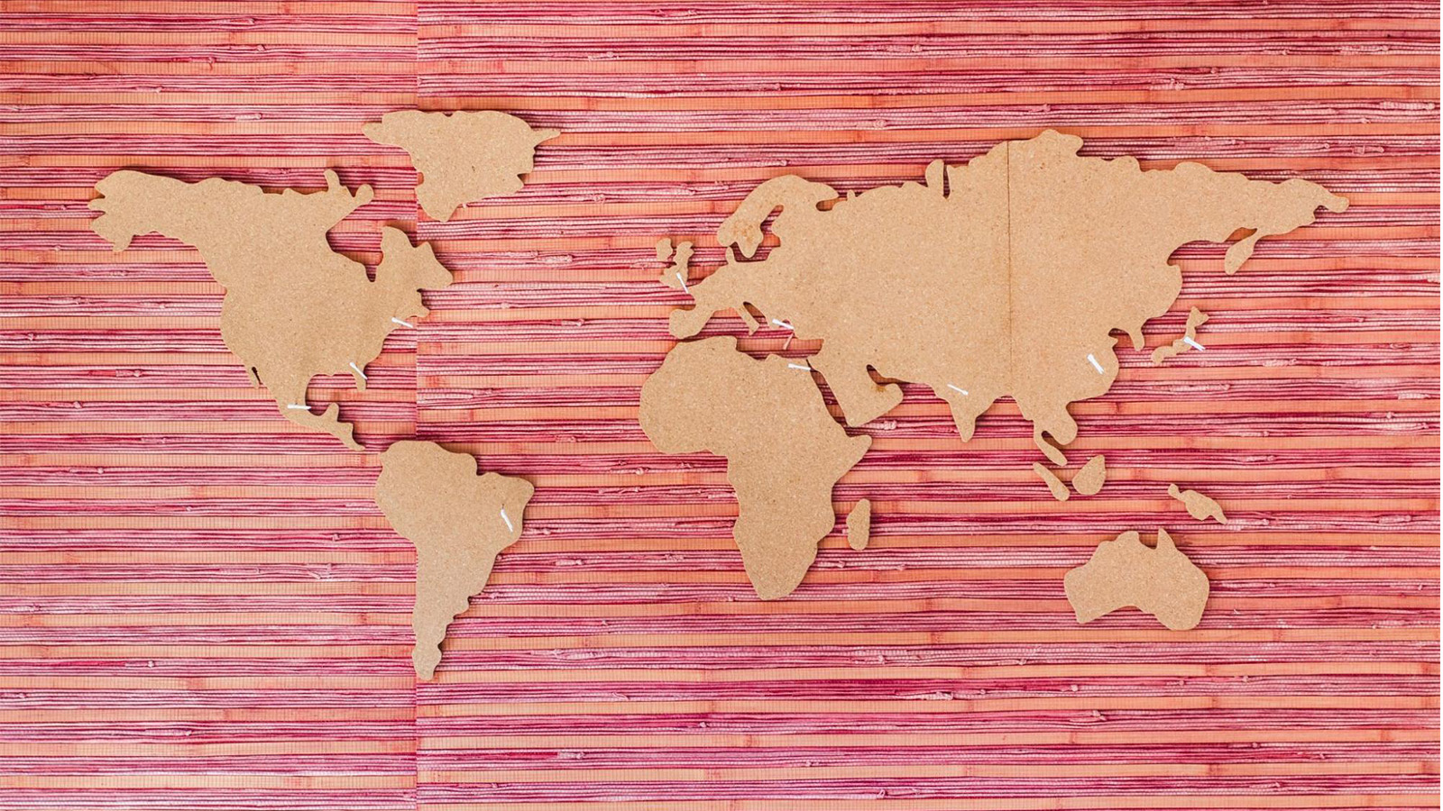 cardboard cutout of the world map