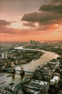 London city drone view