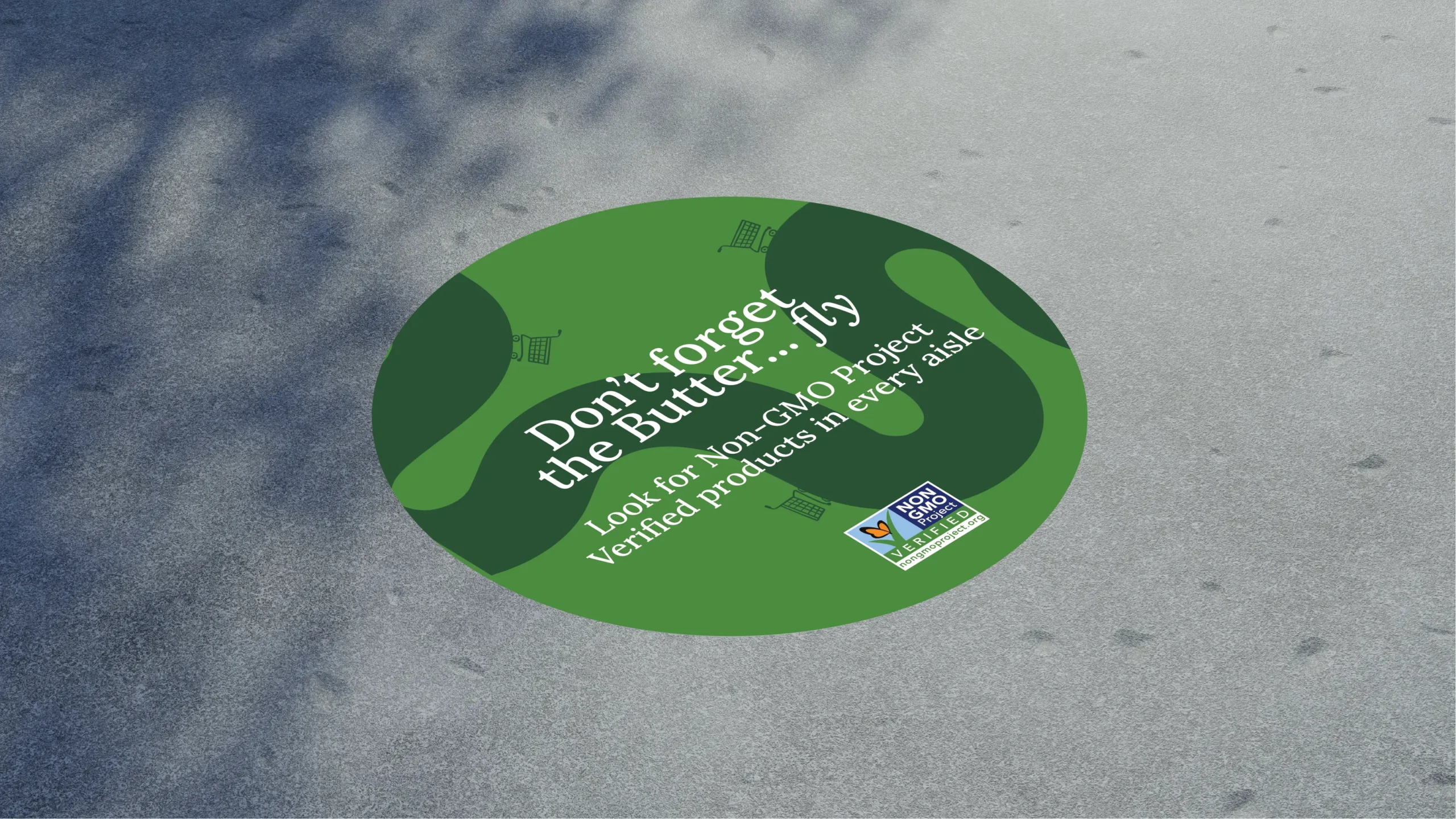 Floor vinyl mockup for Retailers for Non-GMO Month