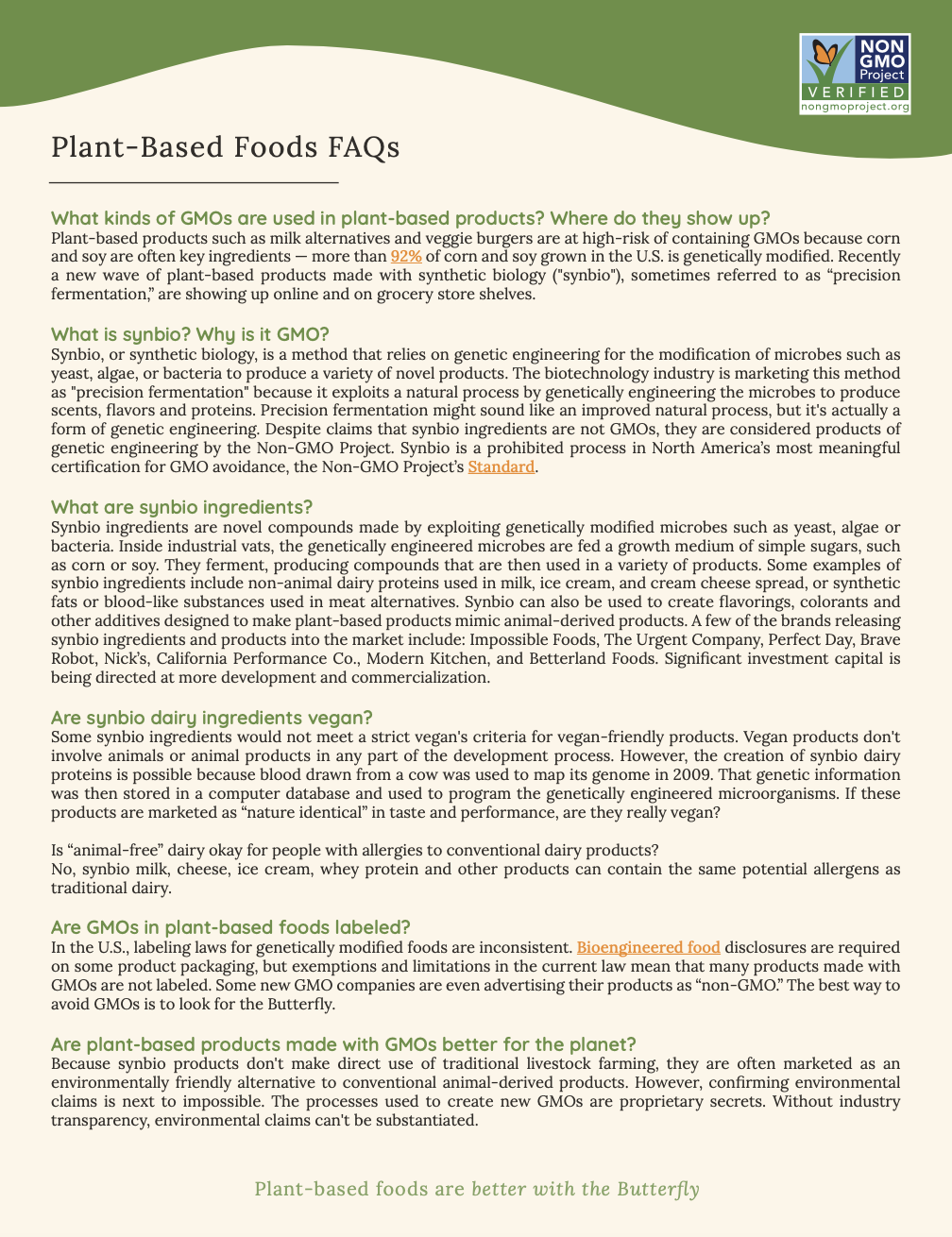 Plant-based foods FAQ